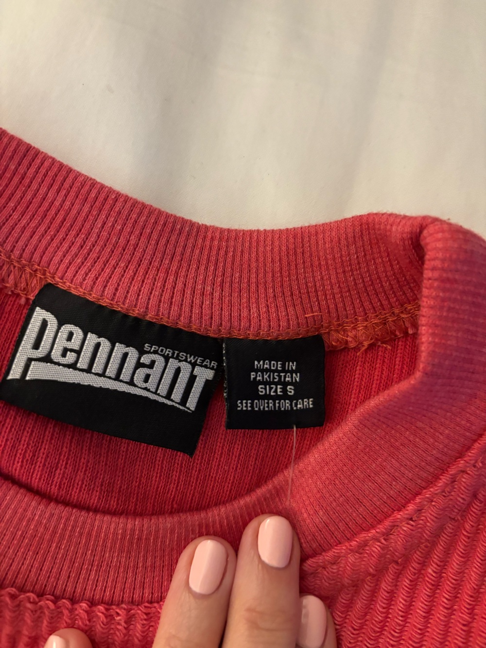 Pink Ribbed Crewneck Sweatshirt - Size S new with tags